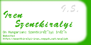 iren szentkiralyi business card